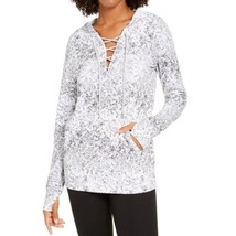 Ideology Womens Snake Print Lace Up Hoodie Size Large Color White - $58.91
