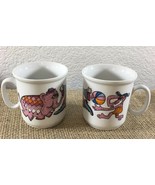 Epiag Circus Mugs Elephant Monkey Czechoslovakia Coffee Cups Porcelain V... - £12.54 GBP