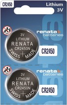 Renata CR2450 Batteries - 3V Lithium Coin Cell 2450 Battery (2 Count) - £11.18 GBP