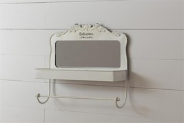 Bathroom Shelf Organizer with Mirror in distressed metal - £67.78 GBP