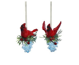 Cardinal 95059 Pine Cone Crystal Cut Acrylic Clear Resin Bird Ornament  3.3&quot; H - £19.78 GBP