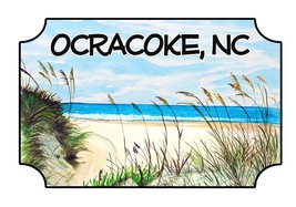 Ocracoke NC OBX Beach Scene High Quality Decal Car Truck Laptop Boat Cup Cooler - £5.55 GBP+