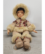 Native American Eskimo Porcelain Doll Nika 17&quot; Cultural Vtg Hamilton Col... - £20.34 GBP