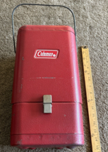 Vintage Red Coleman  6/52 Lantern With Metal Red Case - $292.05