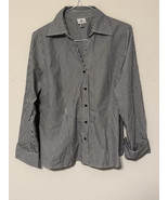 Worthington Stretch Women’s Button-Up Blouse 18 NW Striped Collared Shirt - $11.64