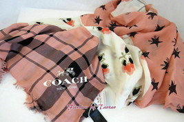 Nwt Coach F86088 Patchwork Wrap Scarf Blush Muilti 50&quot; X 70&quot; - £61.38 GBP