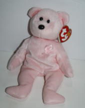 Ty Beanie Baby 2003 Cure Pink Bear 8&quot; Breast Cancer Awareness Soft Toy Swing TAG - $10.70