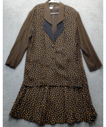 Carole Little 2 Piece Set Jacket &amp; Skirt Womens Size 8 Black Orange Polk... - $49.61