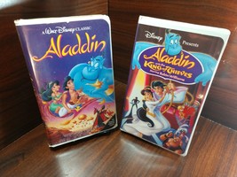 Disney&#39;s Aladdin + King of Thieves VHS (RARE)  Free Box Shipping with Tracking - £61.51 GBP