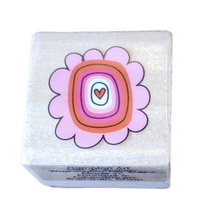 Love Flower Valentines Studio G Pink Light Wood Mounted Rubber Stamp Ham... - £3.91 GBP