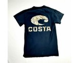 Costa Del Mar Mens T-Shirt Size Small Black Faded Camo Logo TD9 - $8.41