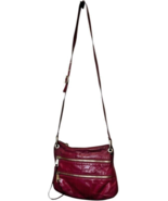 hobo the original plum colored crossbody leather bag tri zipper pockets,... - $37.97 CAD