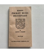 Antique Book Elson&#39;s Pocket Music Dictionary Oliver Ditson Company Musician - $6.82 CAD