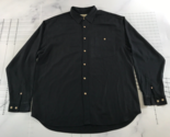 Tommy Bahama Button Down Shirt Mens Large Black Long Sleeve Front Pocket... - $18.49