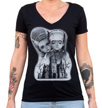 Black Market Art Lil Couple Young Frankenstein &amp; Frankenbride Tee S-M-L-... - $25.95