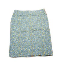 Talbots Women&#39;s Sheath Skirt ~ Sz 6 ~ Knee Length ~ Teal &amp; Yellow ~ Cotton - £10.54 GBP