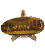 Retro Last Supper Decoupage Plaque, Live Edge Vintage Religious Wall Art... - £30.24 GBP