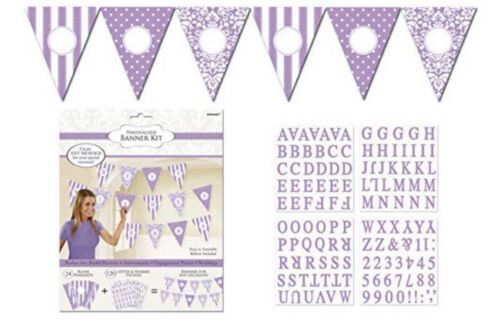 AMSCAN PERSONALIZED Lilac BANNER KIT for BRIDAL SHOWERS ~ WEDDINGS Lavender - $9.40