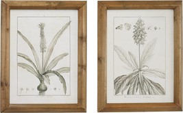 Set Of 2 17&quot;W X 22&quot;H Light Brown Deco 79 Wood Leaf Framed Wall Art With Brown - £52.40 GBP