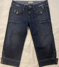 Paige Bronson Crop Women’s Distressed Dark Blue Denim Jeans Size 29 - $24.75