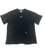 Nytt Distressed Black T-Shirt Made In USA 100% Cotton M Womens - €8,81 EUR