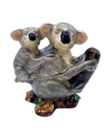 Koala Bear &amp; Baby Jewel Enamel Object d&#39; Art Trinket Box Work of Art Vin... - $63.63 CAD