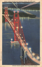 Golden Gate Bridge Night View San Francisco California CA Postcard G49 - £7.33 GBP