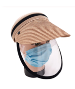 Straw hat with protective screen - £21.58 GBP