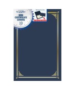 Geographics® Linen Mini Certificate Covers, 9-3/4&quot; x 6-1/2&quot;, Navy, Pack ... - $16.78