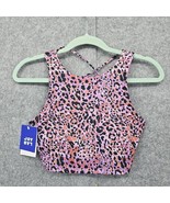 Joy Lab Sports Bra Womens Extra Small Pink Black Animal Print Strappy Ba... - $12.01