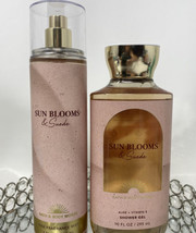 2pc Bath&amp;Body Works Sun Blooms &amp; Suede Fine Fragrance Mist &amp; Shower Gel - $28.22