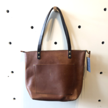 Portland Leather Goods Classic Zip Top Shoulder Tote Bag Purse 0408TK - £79.01 GBP