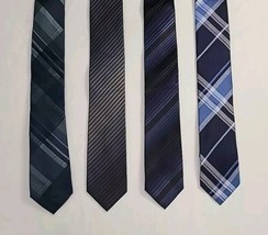 Kenneth Cole Reaction New York Mens Silk Tie Necktie Plaid Striped Lot of 4 - £19.45 GBP