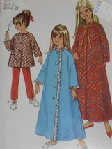 Simplicity Pattern 7371 Girls&#39; Robe, Pajama Top &amp; Pants Size 10 Vintage ... - $7.25