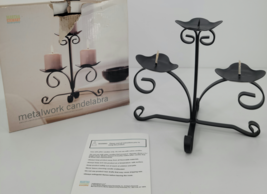 Martha Stewart Classic Wrought Iron Appearance 3 Candle Steel Holder 3.5&quot;X2&quot; - £26.62 GBP