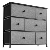 6 Drawer Dresser Organization Storage Unit With Steel Frame, Light Grey - £70.33 GBP