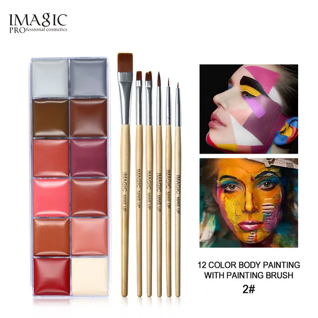 Ic 12 colors flash tattoo face body paint oil painting art use in halloween party fancy thumb200