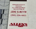 Vintage Matchbook Cover Allen’s Clam &amp; Lobster House  Westport, CT gmg  ... - $12.38
