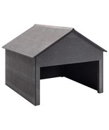 vidaXL Lawn Mower Garage Grey Wood-Plastic Composite 31.5x31.5x27.6 in - $500.55 CAD