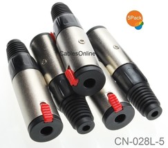 5-Pack 1/4&quot; 6.35Mm Trs Stereo Female Solder Type Connector W/ Locking Me... - $35.99