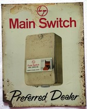 Vintage Advertising Tin Sign LT Larsen &amp; Toubro Main Switch Fuse Switch ... - £39.30 GBP