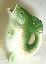 Bass Trout Fish Pitcher Vase Dept 56 Fishing Cabin - $59.39