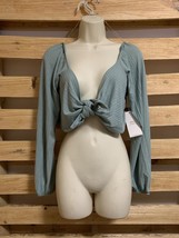 NWT Blashe Tied Crop Top Teal Woman’s Size Large KG Clubwear Urbanwear - $339.23 MXN