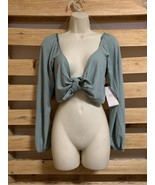 NWT Blashe Tied Crop Top Teal Woman’s Size Large KG Clubwear Urbanwear - $24.44 CAD