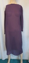 Vtg Second Story California sheer Polyester  purple gold stripe dress Sz 9 - £11.21 GBP