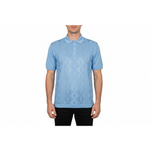 Mens Polo Shirt Slinky Sheer Short Sleeves Soft Touch by Stacy Adams 57007 Blue image 2