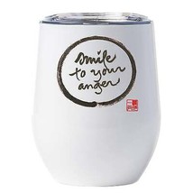 Smile To Your Anger Tumbler 12oz Thich Nhat Hanh Calligraphy Zen Wine Glass Gift - £17.89 GBP