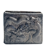 Vintage Japan Dragon Metal Box Silvertone Cigarette Trinket Case Asian A... - $348.24 MXN