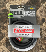 Bell Bicycle Lock With Light up Key Cable Lock - Heavy Duty Steel Core 6’x12mm - £12.62 GBP