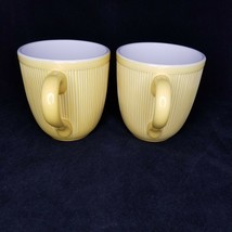 Home Ceramic Yellow Ribbed Mugs Yellow Set of 2 Coffee Mugs Target Brand... - £19.74 GBP